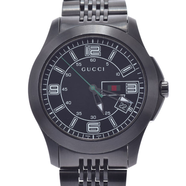 Gucci Gucci G时机YA126202男士SS Watch Quartz Black Dis A Rank二手Ginzo