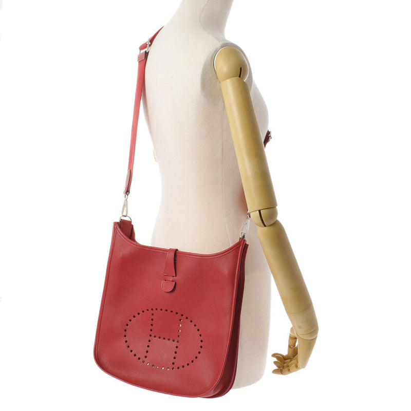 HERMES エルメス エヴリン3 PM ルージュカザック □P刻印(2012年頃) レディース ヴォーエプソン ショルダーバッグ Aランク 中古 銀蔵