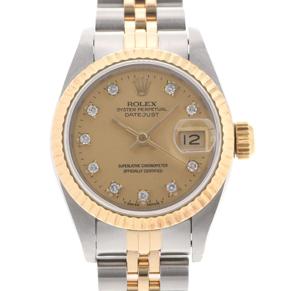 ROLEX Rolex Datejust 10P Diamond 69173G Ladies YG/SS Watch Automatic Champagne Dial A Rank used Ginzo