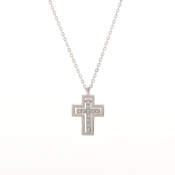 DAMIANI Damiani Bell Epock Cross Necklace JAL Limited Ladies K18WG/Diamond Necklace A Rank used Ginzo