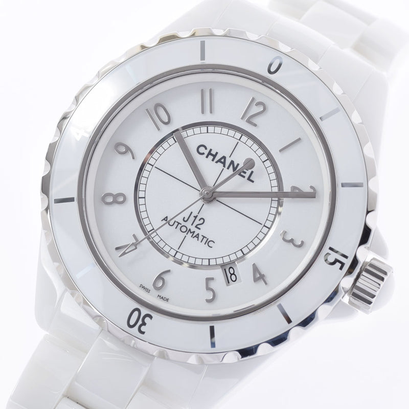 CHANEL Chanel J12 42mm H2981 Men's White Ceramic/SS Watch Automatic White Dial A Rank Used Ginzo