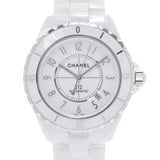 CHANEL Chanel J12 42mm H2981 Men's White Ceramic/SS Watch Automatic White Dial A Rank Used Ginzo