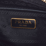 PRADA Prada Ribbon Motif Mini Black Gold Bracket Ladies Safiano Shoulder Bag A Rank used Ginzo