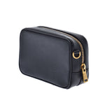 PRADA Prada Ribbon Motif Mini Black Gold Bracket Ladies Safiano Shoulder Bag A Rank used Ginzo