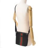 GUCCI Gucci Shoulder Bag Sherry Line Black 471454 Unisex Canvas Shoulder Bag A Rank used Ginzo