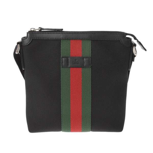 GUCCI Gucci Shoulder Bag Sherry Line Black 471454 Unisex Canvas Shoulder Bag A Rank used Ginzo