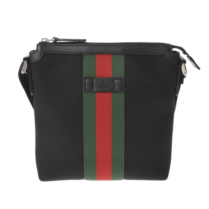 GUCCI グッチ ショルダーバッグ シェリーライン 黒 471454 ユニセックス キャンバス ショルダーバッグ Aランク 中古 銀蔵