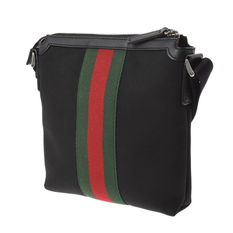 GUCCI グッチ ショルダーバッグ シェリーライン 黒 471454 ユニセックス キャンバス ショルダーバッグ Aランク 中古 銀蔵