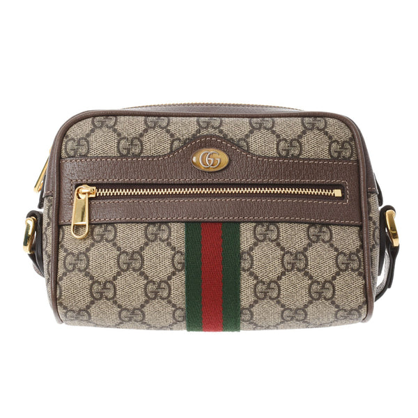 GUCCI Gucci Gucci Ofdia Mini Shoulder Bag Beige 517350 Ladies GG Sprem Canvas Leather Shoulder Bag A Rank used Ginzo