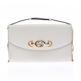 GUCCI Gucci Zui 2WAY Chain Ivory Gold Bracket 572375 Unisex Calf Shoulder Bag New Used Ginzo