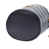 Gucci Gucci GG Malmont Mini Baguet Bag黑色金支架575163女士皮革肩袋A级使用Ginzo
