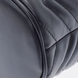 Gucci Gucci GG Malmont Mini Baguet Bag黑色金支架575163女士皮革肩袋A级使用Ginzo