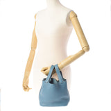 HERMES エルメス ピコタンロック PM  ブルージーン シルバー金具 □R刻印(2014年頃) レディース トリヨンクレマンス ハンドバッグ ABランク 中古 銀蔵