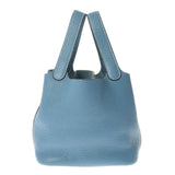 HERMES エルメス ピコタンロック PM  ブルージーン シルバー金具 □R刻印(2014年頃) レディース トリヨンクレマンス ハンドバッグ ABランク 中古 銀蔵