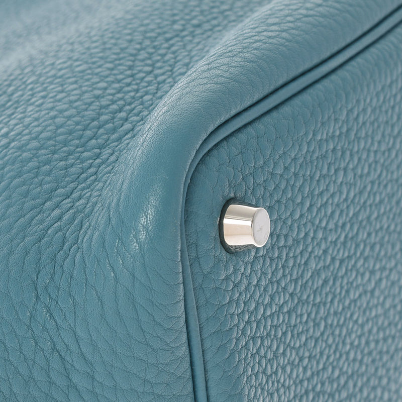 HERMES エルメス ピコタンロック PM  ブルージーン シルバー金具 □R刻印(2014年頃) レディース トリヨンクレマンス ハンドバッグ ABランク 中古 銀蔵