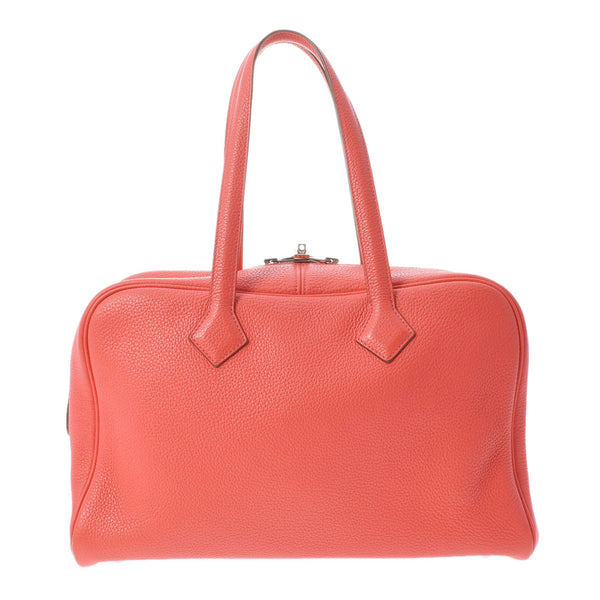 爱马仕爱马仕维多利亚35 Rose Jaipur t雕刻（2015年左右）Mustherx Toryon Lemance Handbag AB级使用Ginzo