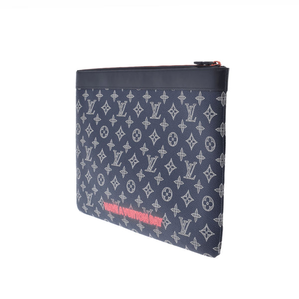 LOUIS VUITTON Louis Vuitton Ink Pushet Apolo Navy M62905 Men's Leather Clutch Bag A Rank used Ginzo