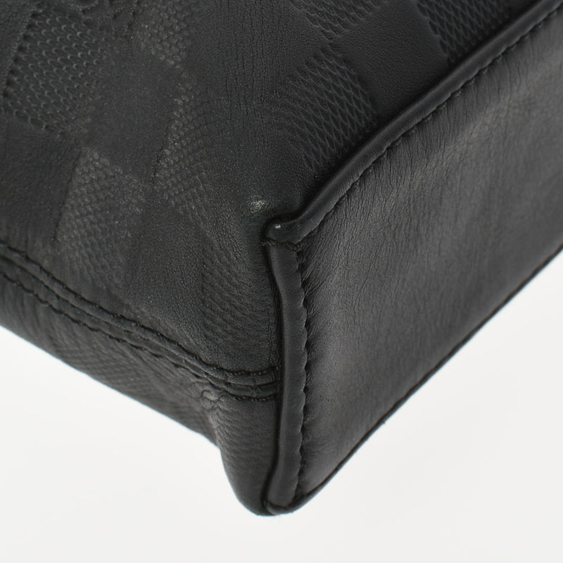 LOUIS VUITTON Louis Vuitton Damier Anfini PDJ Onyx N41248 Men's Leather Business Bag AB Rank Used Ginzo