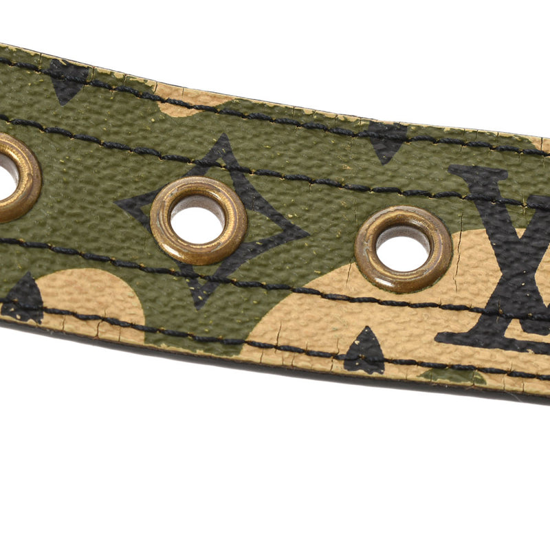 LOUIS VUITTON Louis Vuitton Santule Monograph Maiflage 90cm Camouflage M9646U Men's Leather Belt B Rank used Ginzo