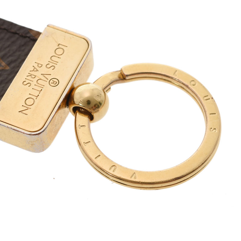Louis Vuitton Portecredragonne Monogram Leather Brown Gold Holding Keychain