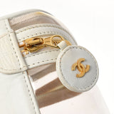 香奈儿香奈儿（Chanel Chanel）水平洗手盆袋白色金色支架女士拉姆皮肤/乙烯基手提包B等级用ginzo