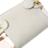 香奈儿香奈儿（Chanel Chanel）水平洗手盆袋白色金色支架女士拉姆皮肤/乙烯基手提包B等级用ginzo