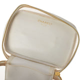 香奈儿香奈儿（Chanel Chanel）水平洗手盆袋白色金色支架女士拉姆皮肤/乙烯基手提包B等级用ginzo