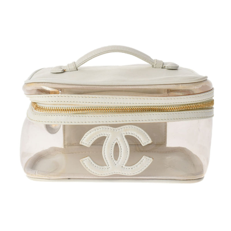 Chanel horizontal vanity bag White Gold Bracket Ladies Handbag ...