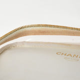 香奈儿香奈儿（Chanel Chanel）水平洗手盆袋白色金色支架女士拉姆皮肤/乙烯基手提包B等级用ginzo