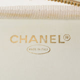 香奈儿香奈儿（Chanel Chanel）水平洗手盆袋白色金色支架女士拉姆皮肤/乙烯基手提包B等级用ginzo
