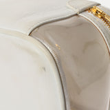 香奈儿香奈儿（Chanel Chanel）水平洗手盆袋白色金色支架女士拉姆皮肤/乙烯基手提包B等级用ginzo