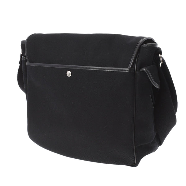 SAINT LAURENT Saint Laurent Black Silver Bracket 462108 Unisex Leather Shoulder Bag A Rank used Ginzo