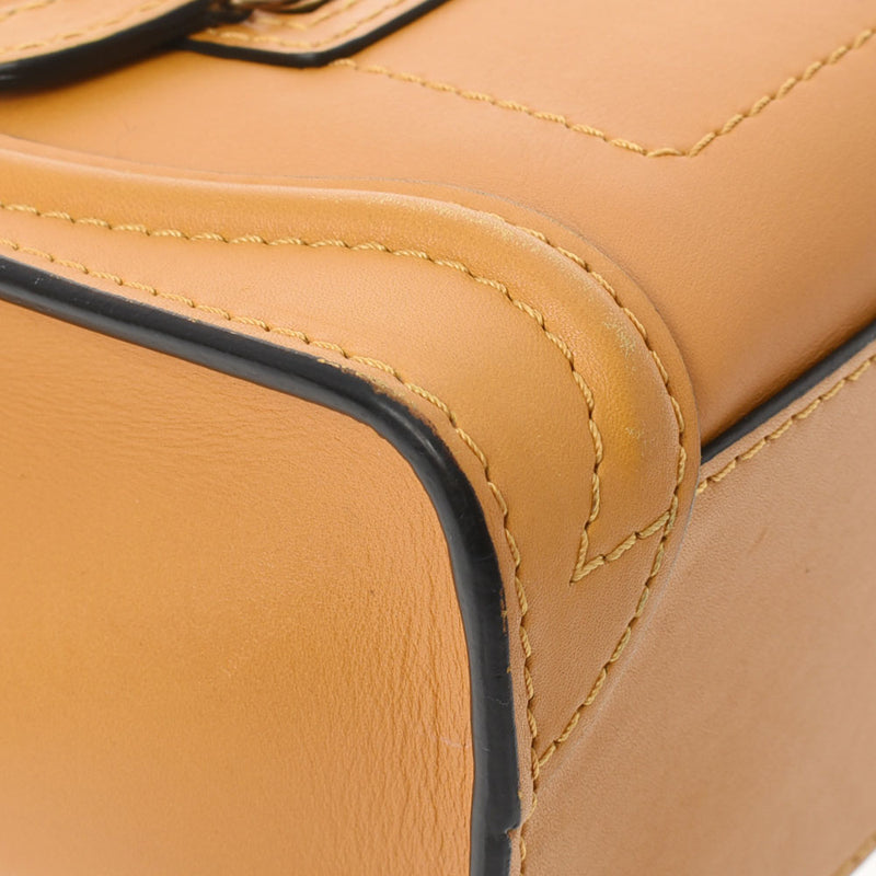 CELINE Celine Luggage Nano Shopper 2WAY Yellow/Black Gold Bracket Ladies Calf Handbag AB Rank Used Ginzo