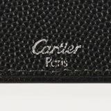 CARTIER カルティエ サントス 黒 メンズ カーフ カードケース Aランク 中古 銀蔵