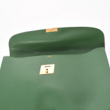 爱马仕爱马仕Kirius公文包绿色金色支架□G雕刻（2003年左右）库什贝尔商务袋乘坐二手Ginzo