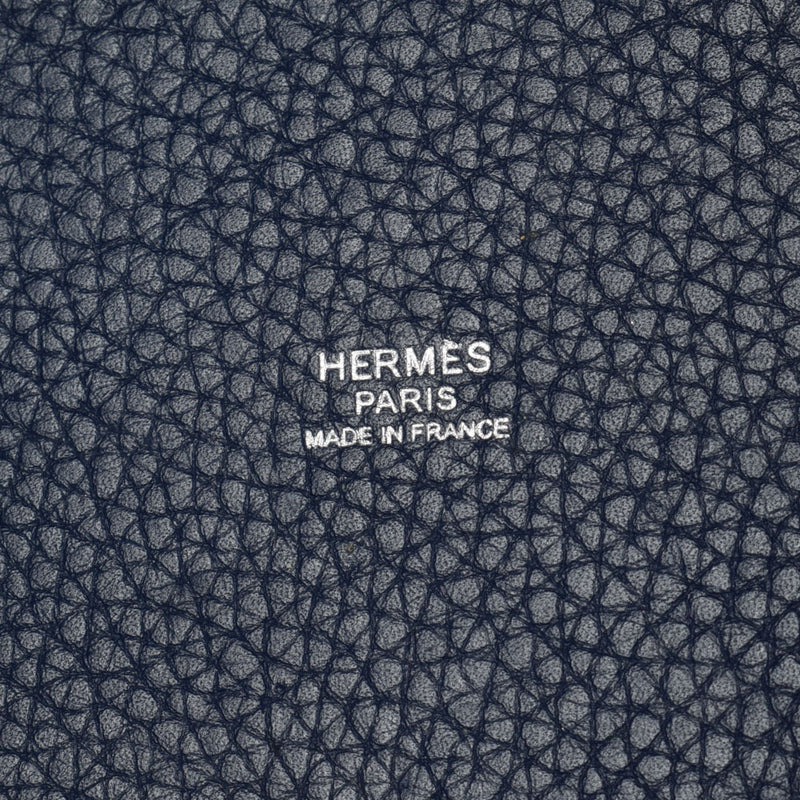 HERMES Hermes Picotan Lock MM Blue Mald Silver Bracket □ Q -engraved (around 2013) Ladies Toryon Lemance Handbag AB Rank Used Ginzo