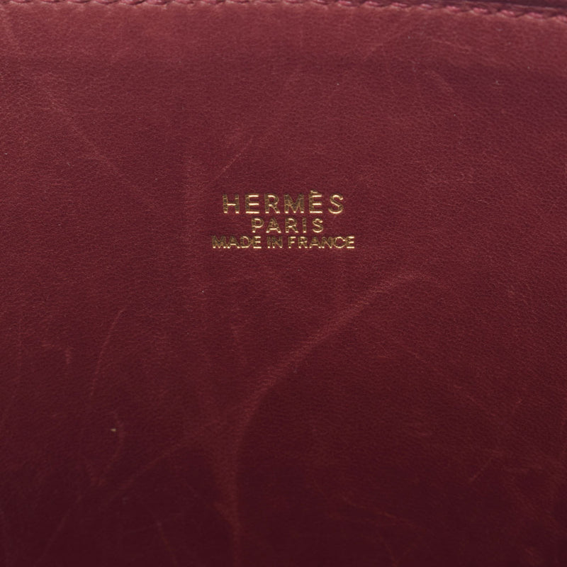 HERMES Hermes Bored 37 Rouge Ach Gold Bracket □ E engraved (around 2001) Ladies BOX Calf handbag AB Rank Used Ginzo