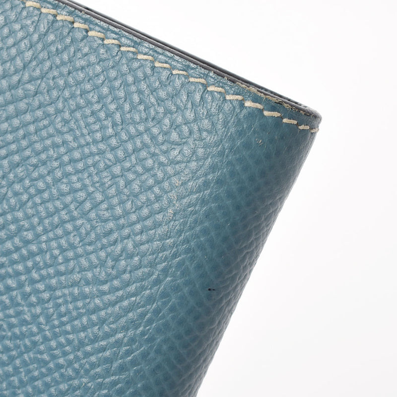 HERMES エルメス ブルージーン シルバー金具 □E刻印(2001年頃) ユニセックス クシュベル 手帳カバー Bランク 中古 銀蔵