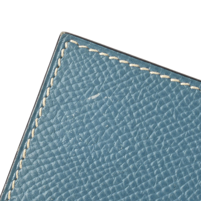 HERMES エルメス ブルージーン シルバー金具 □E刻印(2001年頃) ユニセックス クシュベル 手帳カバー Bランク 中古 銀蔵