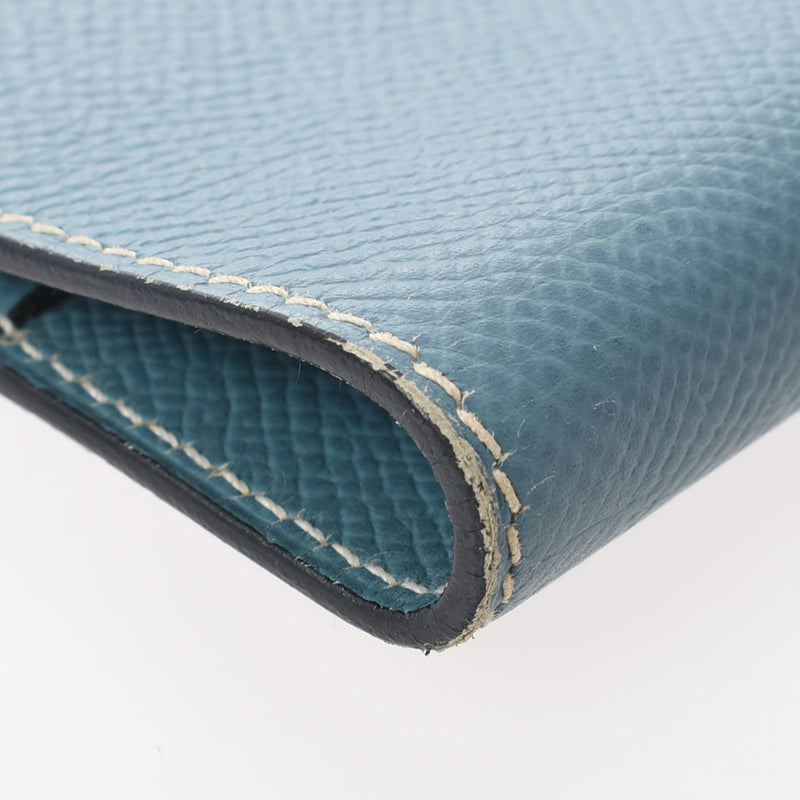 HERMES エルメス ブルージーン シルバー金具 □E刻印(2001年頃) ユニセックス クシュベル 手帳カバー Bランク 中古 銀蔵