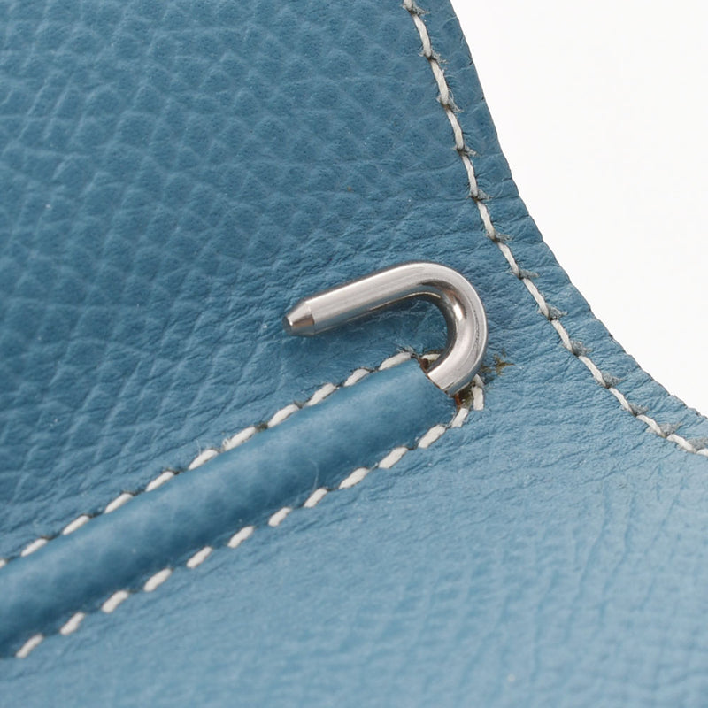 HERMES エルメス ブルージーン シルバー金具 □B刻印(1998年頃) ユニセックス クシュベル 手帳カバー ABランク 中古 銀蔵