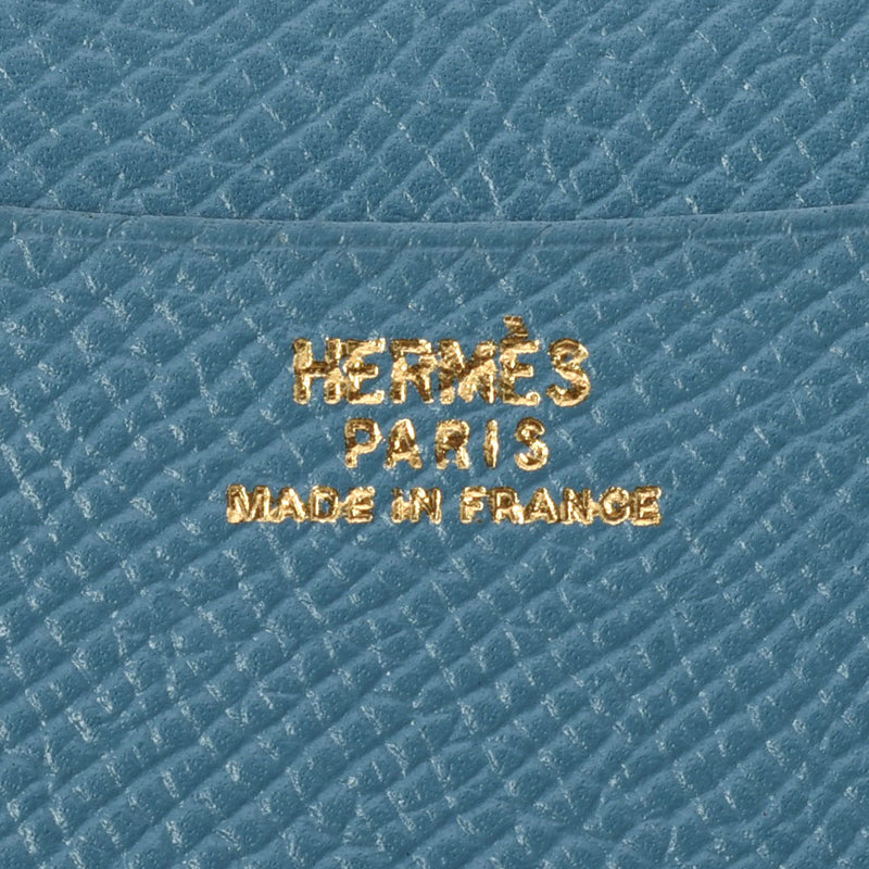 HERMES エルメス ブルージーン シルバー金具 □B刻印(1998年頃) ユニセックス クシュベル 手帳カバー ABランク 中古 銀蔵
