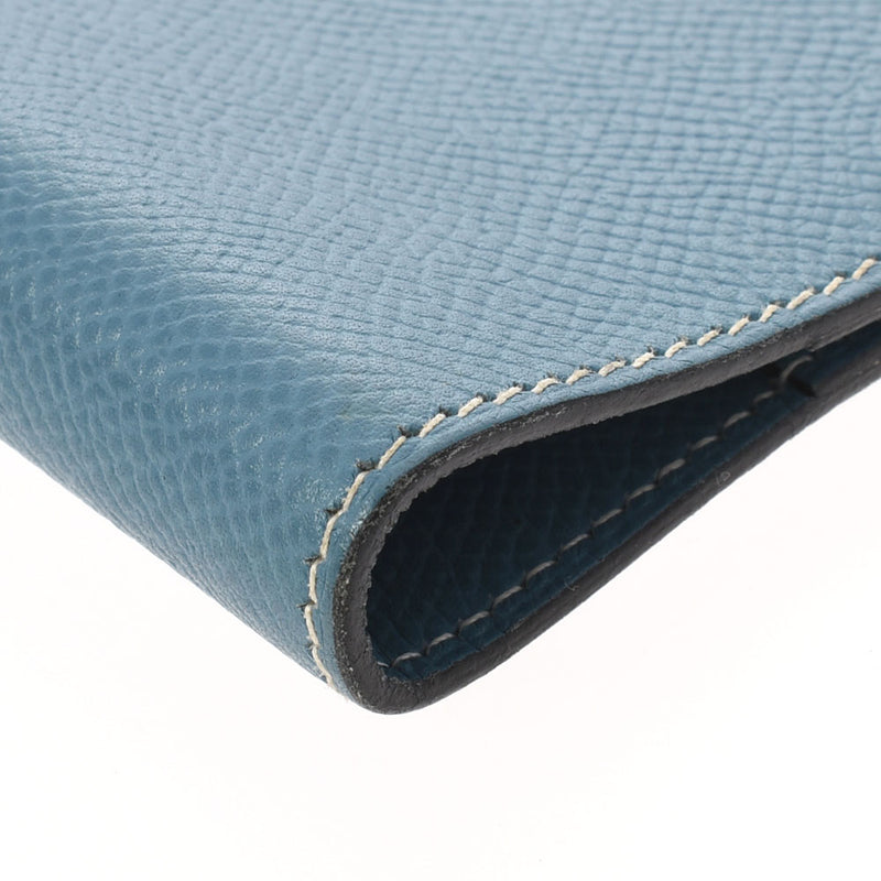 HERMES エルメス ブルージーン シルバー金具 □B刻印(1998年頃) ユニセックス クシュベル 手帳カバー ABランク 中古 銀蔵