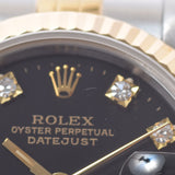 ROLEX ロレックス デイトジャスト 10Pダイヤ  69173G レディース YG/SS 腕時計 自動巻き 黒文字盤 Aランク 中古 銀蔵