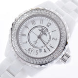 CHANEL Chanel Chanel J12 33mm Bezel Diamond H0967 Ladies White Ceramic/SS Watch Quartz White Dial A Rank Used Ginzo