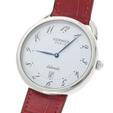 HERMES Hermes Alsaw AR4.810 Men's SS/Leather Watch Automatic Wrap White Dial A Rank used Ginzo