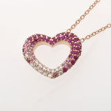 PONTE VECCHIO Ponte Vequio Emozion Fragora Sapphire 0.73ct Diamond 0.16ct Heart Ladies K18PG Necklace A Rank used Ginzo