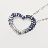 Ponte Vecchio Ponte Vequio Emozione Milltilo Sapphire 0.74CT钻石0.17ct Heart Ladies K18WG项链