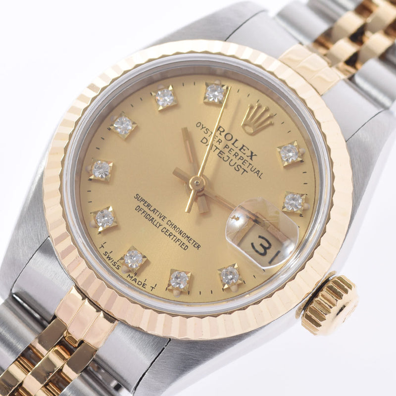 ROLEX Rolex Datejust 10P Diamond 69173G Ladies YG/SS Watch Automatic Champagne Dial A Rank used Ginzo