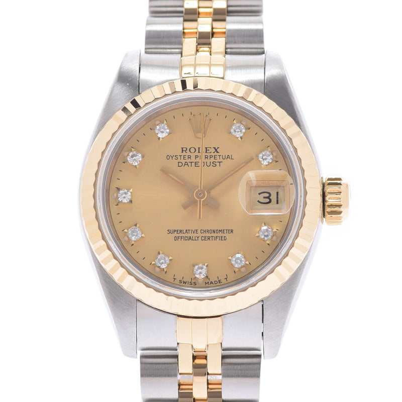 ROLEX Rolex Datejust 10P Diamond 69173G Ladies YG/SS Watch Automatic Champagne Dial A Rank used Ginzo